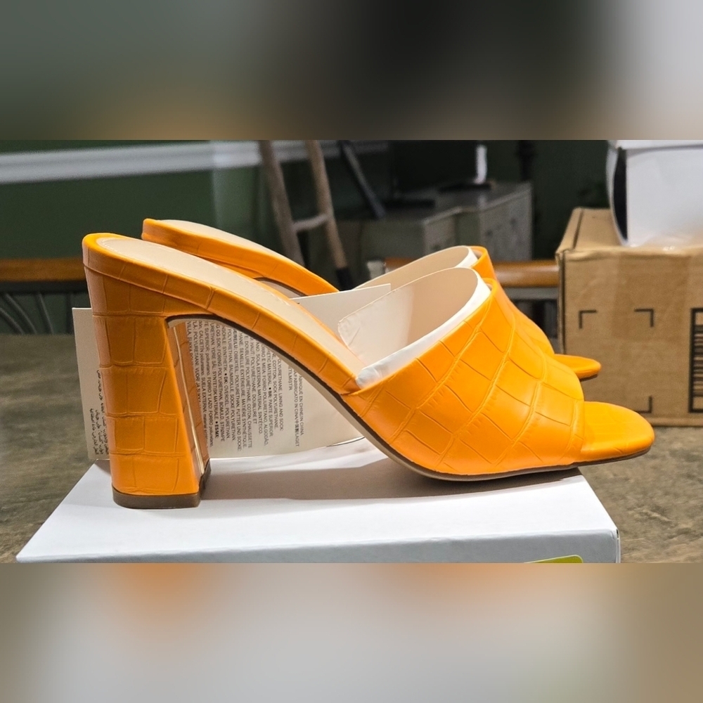 The Drop Pattie High Block Heeled Mule Sandals #772-774, 791, 858 - Picture 3 of 10